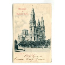 CIUDAD DE BUENOS AIRES IGLESIA SANTA FELICITAS ANTIGUA TARJETA POSTAL